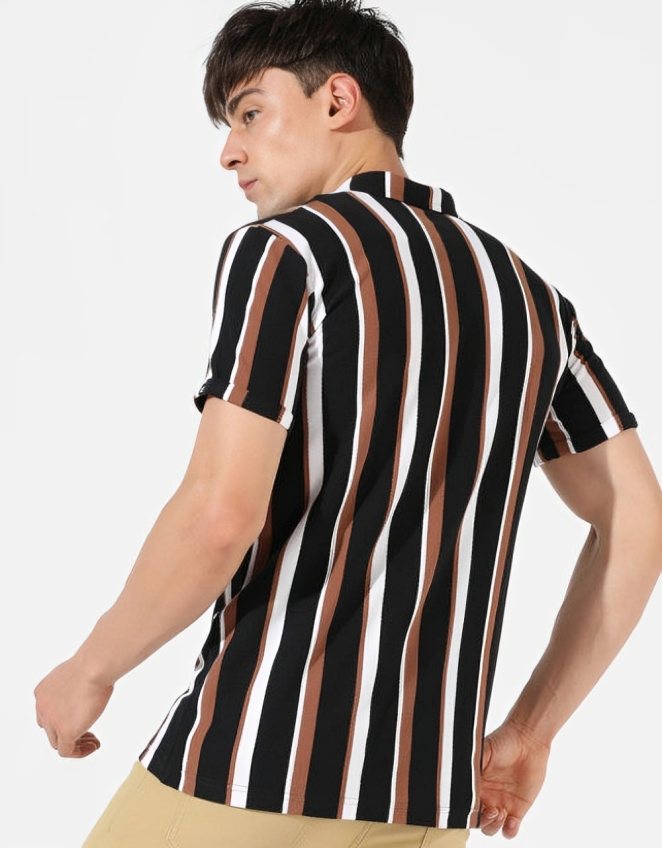Vertical Edge Striped Shirt for Men – Regular Fit