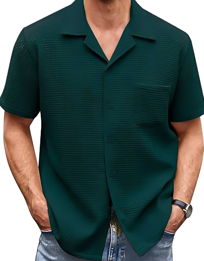 ForestGrid Men’s Relaxed Fit Textured Shirt