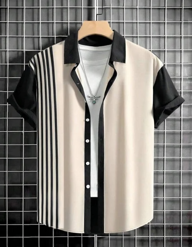 SplitTone Men’s Relaxed Fit Striped Shirt