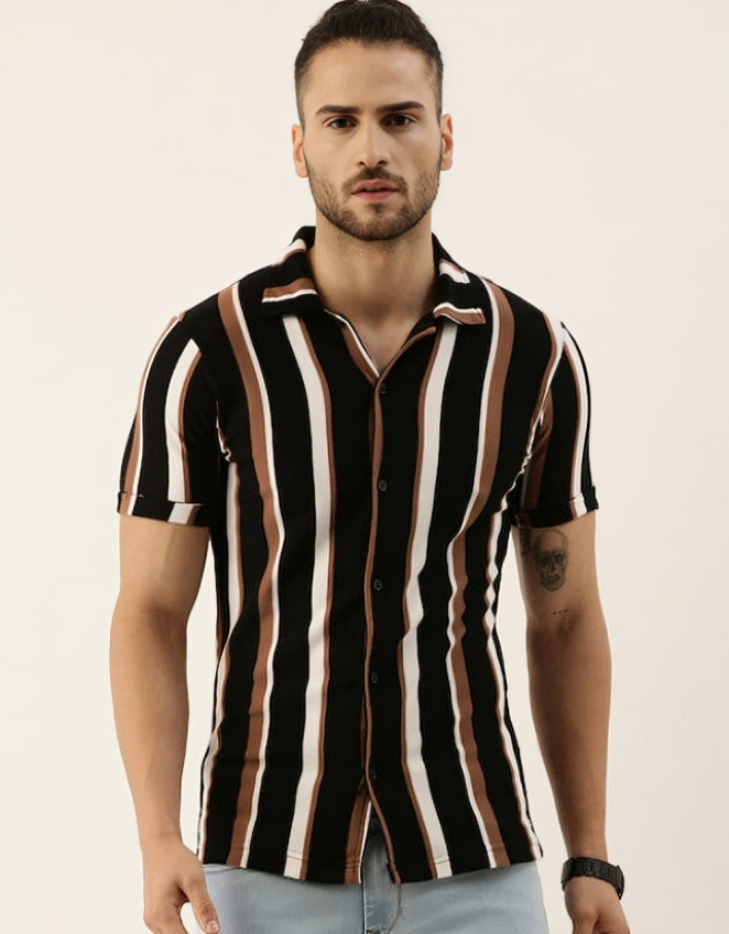 Vertical Edge Striped Shirt for Men – Regular Fit