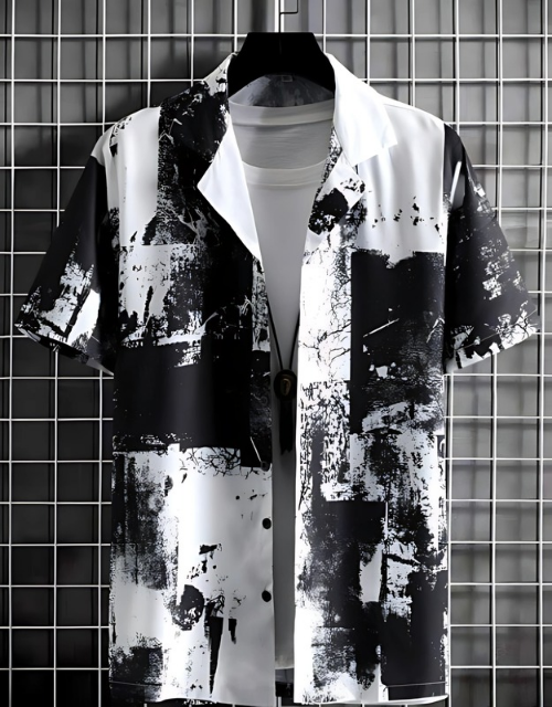 ShadowPulse Men’s Super Slim Fit Graphic Shirt
