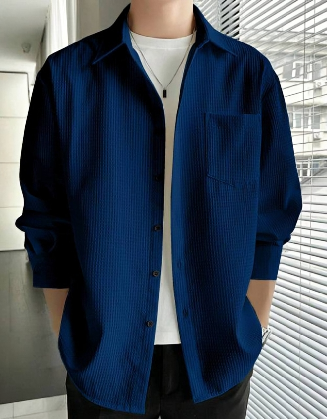 Men Regular Fit Checkered Spread Collar Casual Shirt