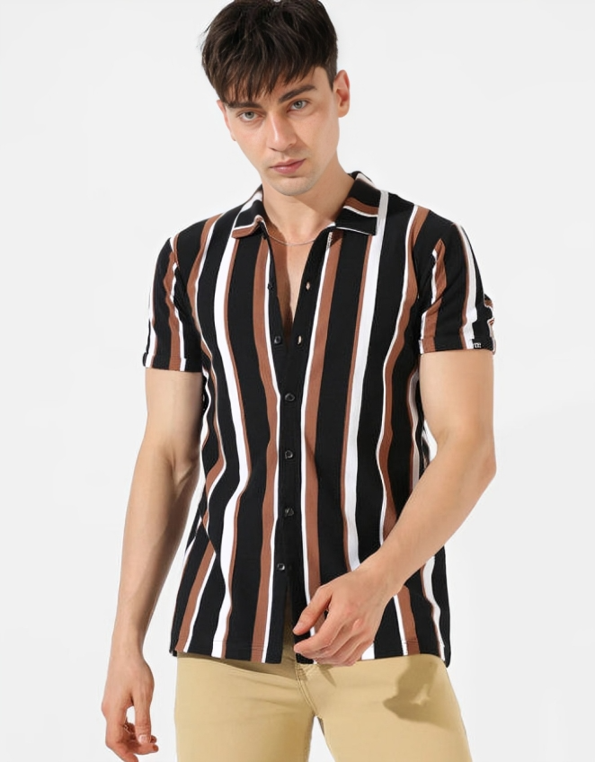 Vertical Edge Striped Shirt for Men – Regular Fit
